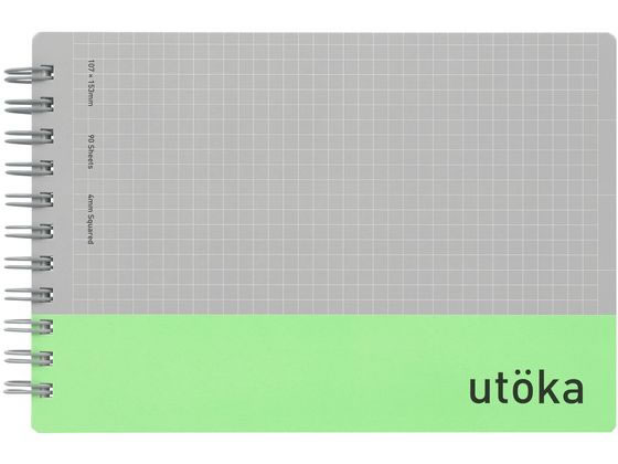 マルマン ウトカ リングノート 4mm方眼罫 ポケットサイズ 90枚ライトグリーン 1冊(ご注文単位1冊)【直送品】