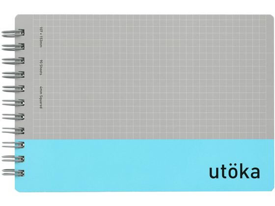マルマン ウトカ リングノート 4mm方眼罫 ポケットサイズ 90枚 ライトブルー 1冊(ご注文単位1冊)【直送品】