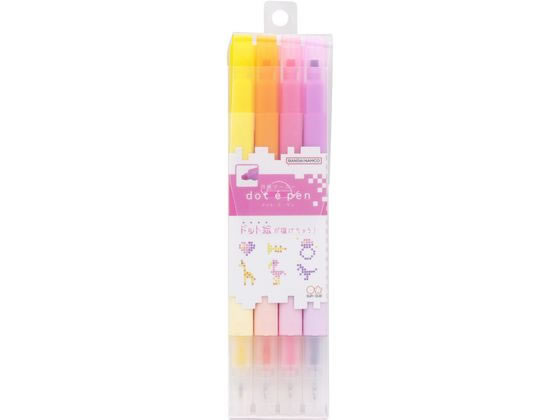 サンスター 四角マーカー dot e pen ドット・エ・ペン 4本セットA 1セット（ご注文単位1セット）【直送品】