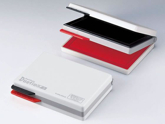 シヤチハタ エコス デュエットスタンプ台 黒・赤 HFW-2ECアカ クロ 1台(ご注文単位1台)【直送品】