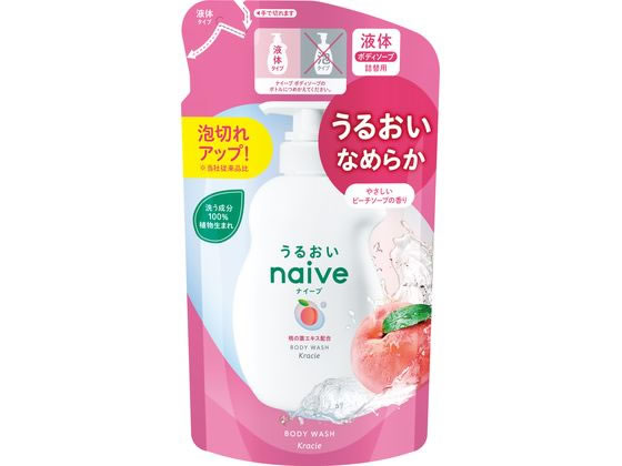 クラシエホームプロダクツ ナイーブボディソープ 桃の葉エキス配合 詰替用 1個(ご注文単位1個)【直送品】