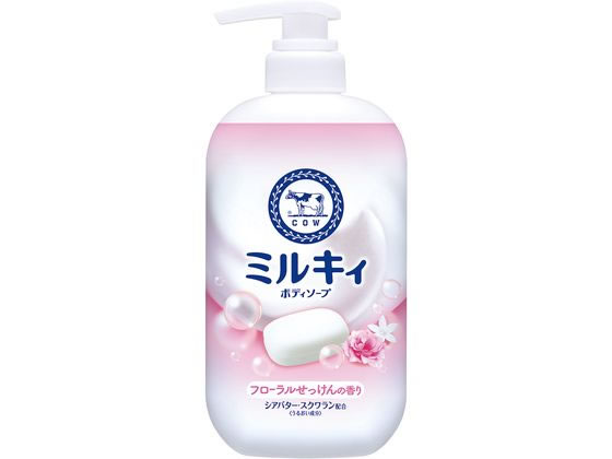 牛乳石鹸 ミルキィボディソープ フローラルせっけん ポンプ 500mL 1個(ご注文単位1個)【直送品】