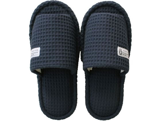 ストロング 洗えるコットンスリッパ L ネイビー 10-4-845-02-1soku 1足(ご注文単位1足)【直送品】