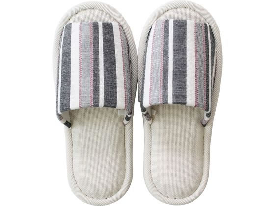 ストロング 洗える コットンライク スリッパ L ブラック 73-4-838-08 1足(ご注文単位1足)【直送品】