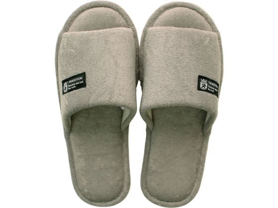 ストロング 洗濯機で洗える パイルスリッパ L グレー 73-4-842-05 1足(ご注文単位1足)【直送品】