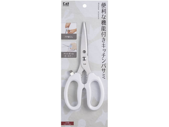 貝印 KK キッチンバサミ フタ起こし&ペットボトルオープナー付 DH8001 1本(ご注文単位1本)【直送品】