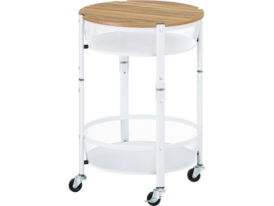 アイリスオーヤマ マルチワゴン 丸型2段 ホワイト MUW-R2 1台(ご注文単位1台)【直送品】