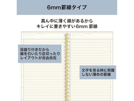 LABCLIP ミーツプランナー キーノート B6スリム 6mm罫線 グレー 1冊(ご注文単位1冊)【直送品】