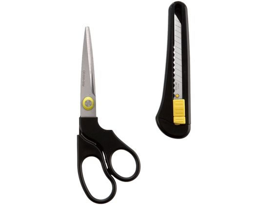 サンスター カッター付はさみ ブラック S3725030 1個(ご注文単位1個)【直送品】