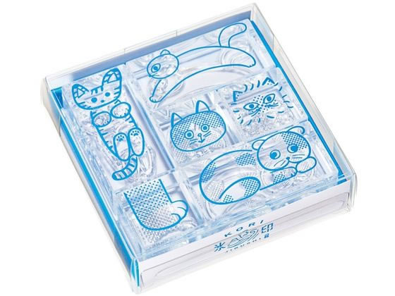 キングジム 透明スタンプ 氷印 セット (ネコセット) CLSS-005 1セット(ご注文単位1セット)【直送品】