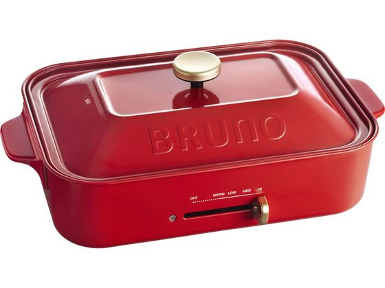 BRUNO コンパクトホットプレート レッド BOE021-RD 1台(ご注文単位1台)【直送品】