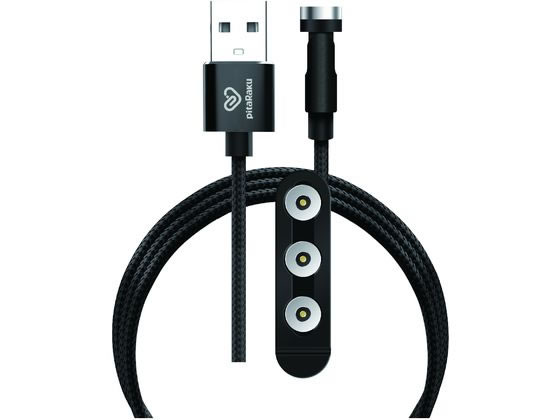 クマザキエイム pitaRaku 魔法のスマホ充電ケーブル ブラック PRS-01K 1個(ご注文単位1個)【直送品】