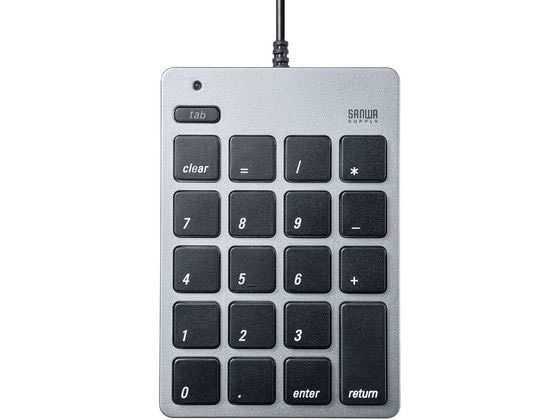 サンワサプライ USB2.0ハブ付テンキー NT-M18CUHSV 1個(ご注文単位1個)【直送品】