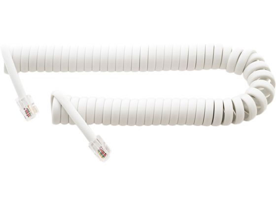 朝日電器 受話器用カールコードクロス結線 DC-J403／WH 1個（ご注文単位1個）【直送品】