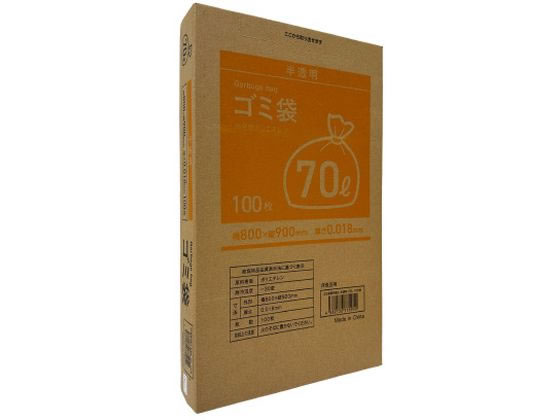 Forestway BOX型ゴミ袋薄手タイプ 半透明 70L 100枚 1箱(ご注文単位1箱)【直送品】