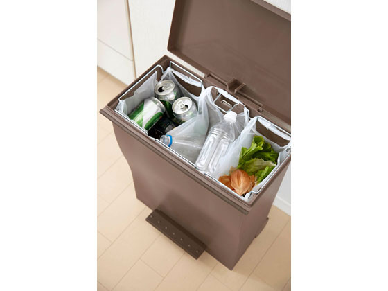 岩谷マテリアル クード ワイドペダルペール 39L オールブラウン KUDWDABR 1個（ご注文単位1個）【直送品】