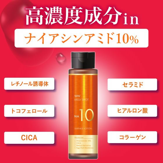 明色化粧品 メディショット NA10リンクル濃化粧水 180mL 1本(ご注文単位1本)【直送品】