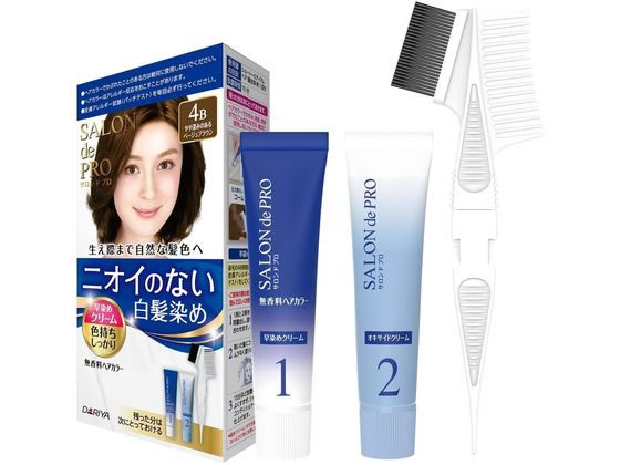 ダリヤ サロン ド プロ 無香料ヘアカラー 早染めクリーム 白髪用 4B 1個(ご注文単位1個)【直送品】