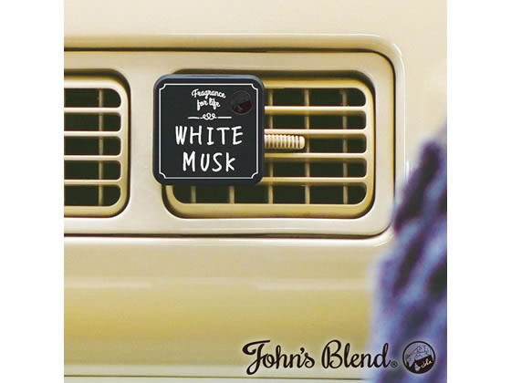 ノルコーポレーション John’sBlend クリップオンエアーフレッシュナー ホワイトムスク 1個(ご注文単位1個)【直送品】