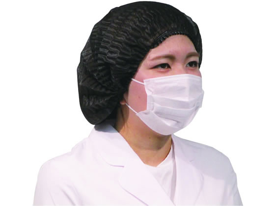 ファーストレイト スリムキャップ ブラック 100枚入 FR-5007 1箱(ご注文単位1箱)【直送品】