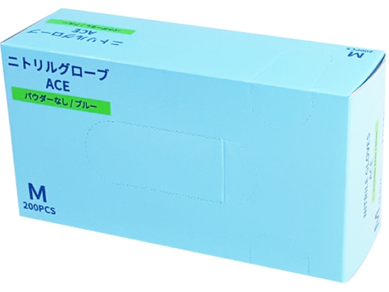 ファーストレイト ニトリルグローブACE ブルー M 200枚 FR-5127 1箱(ご注文単位1箱)【直送品】