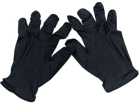つばさ ガルディアングローブ ニトリル手袋 Mサイズ ブラック 50枚 1箱(ご注文単位1箱)【直送品】