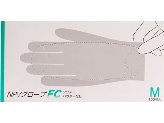 ファーストレイト NPVグローブ FC クリア Mサイズ 100枚 FR-6692 1箱(ご注文単位1箱)【直送品】