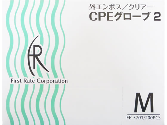 ファーストレイト CPEグローブ2 クリアー M 200枚 FR-5701 1箱(ご注文単位1箱)【直送品】