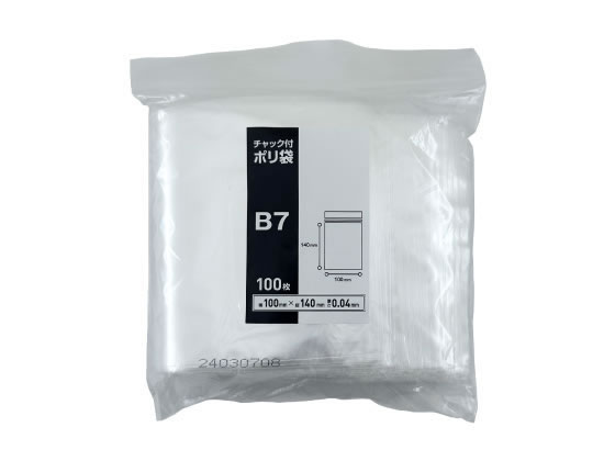 Forestway チャック袋 0.04厚 B7 140×100mm 100枚 1袋(ご注文単位1袋)【直送品】