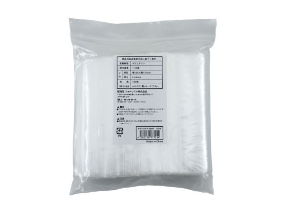 Forestway チャック袋 0.04厚 A6 170×120mm 100枚 1袋(ご注文単位1袋)【直送品】