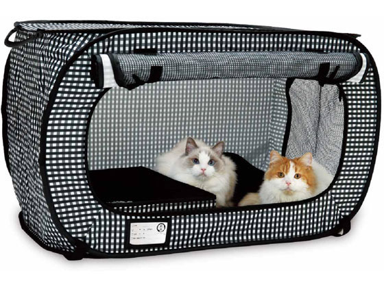 ネコイチ ポータブルケージ 黒 DC-0001-01 1個（ご注文単位1個）【直送品】