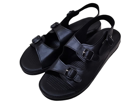 ファーストレイト 2ベルトサンダル ブラック M FR-640 1足(ご注文単位1足)【直送品】