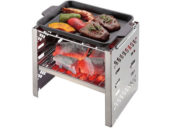 キャプテンスタッグ 鋳物 グリルプレート B5 1個(ご注文単位1個)【直送品】