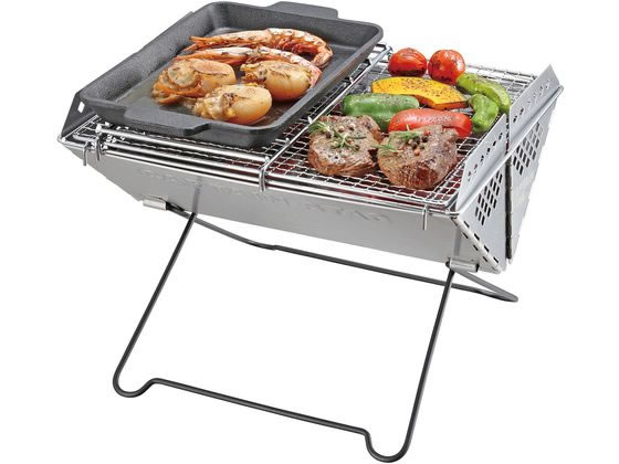 キャプテンスタッグ 鋳物 グリルプレート B5 1個(ご注文単位1個)【直送品】