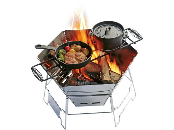 キャプテンスタッグ 焚火 ゴトク スリム ブラック 1個(ご注文単位1個)【直送品】