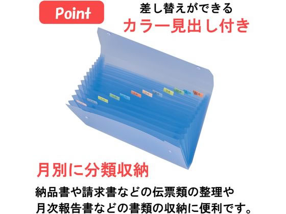 セキセイ ドキュメントファイル A4 13ポケット グリーン SSS-1212-G 1冊(ご注文単位1冊)【直送品】