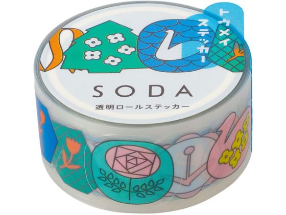 キングジム ソーダ 透明マスキングテープ ピンバッジ CMTS20-005 1巻（ご注文単位1巻）【直送品】