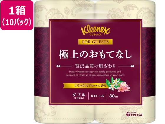 クレシア クリネックス 極上のおもてなし ダブル 30m 4ロール 10パック 1箱（ご注文単位1箱）【直送品】