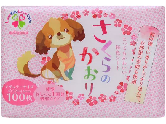 サノテック さくらのかおりペットシーツ レギュラー 100枚 1個(ご注文単位1個)【直送品】