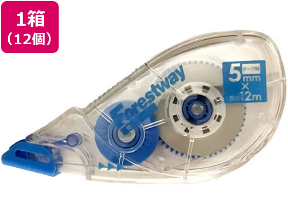 Forestway 修正テープ 5mm×12m 12個入 1箱(ご注文単位1箱)【直送品】