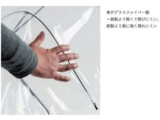ハピラ ビニールジャンプ傘 透明 60cm グラスファイバー骨 6本セット 1セット(ご注文単位1セット)【直送品】