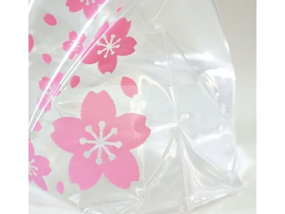 システムポリマー スライドジッパー袋 S マチ付 サクラ柄 45枚入 1箱（ご注文単位1箱）【直送品】