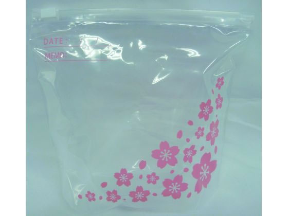 システムポリマー スライドジッパー袋 S マチ付 サクラ柄 45枚入 1箱（ご注文単位1箱）【直送品】