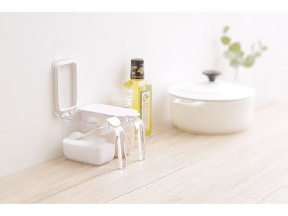 マーナ 調味料ポット ホウイト K736W 1個(ご注文単位1個)【直送品】