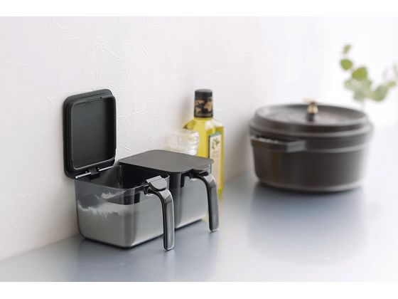 マーナ 調味料ポット ワイド ブラック K775BK 1個(ご注文単位1個)【直送品】