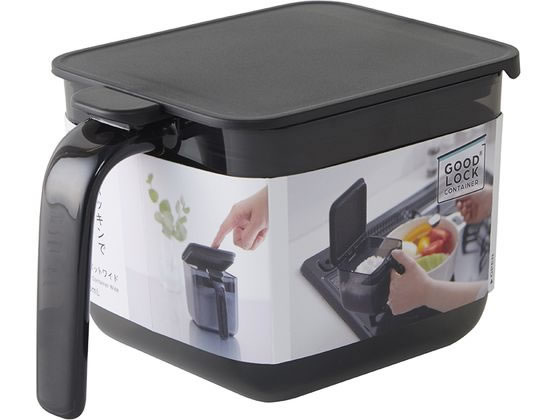 マーナ 調味料ポット ワイド ブラック K775BK 1個(ご注文単位1個)【直送品】