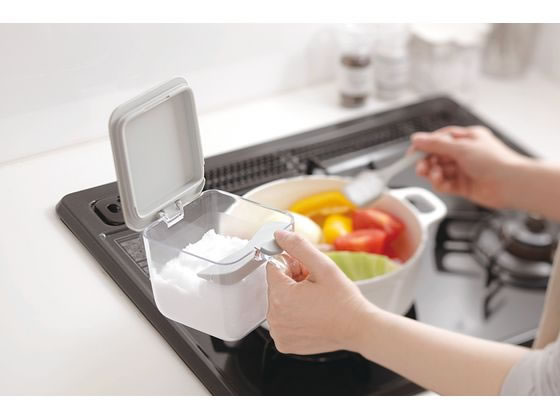 マーナ 調味料ポット ワイド グレー K775GY 1個(ご注文単位1個)【直送品】