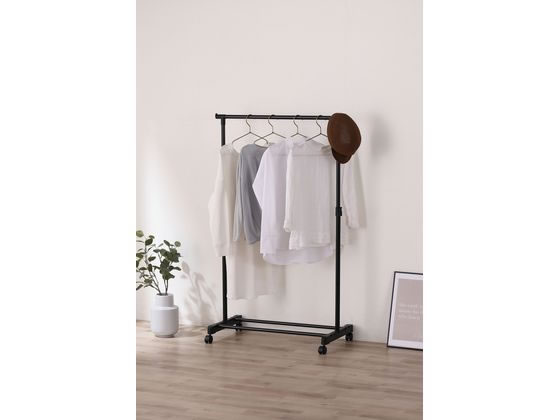 アイリスオーヤマ パイプハンガー シングルタイプ ブラック PE-E180R 1台(ご注文単位1台)【直送品】