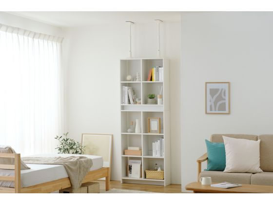 アイリスオーヤマ 家具転倒防止伸縮棒 M ホワイト 2本 KTB-40R 1セット(ご注文単位1セット)【直送品】