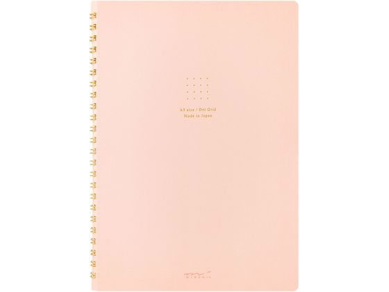 ミドリ(デザインフィル) リングノート[A5]カラー ドット方眼 ピンク 1冊（ご注文単位1冊）【直送品】